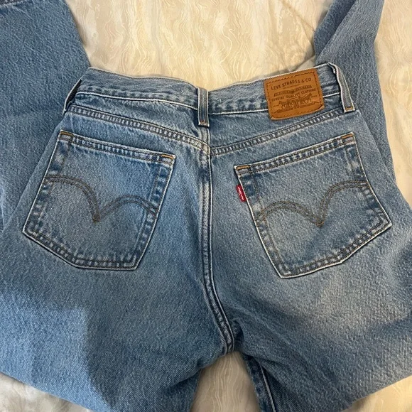 Levi's Blue High Rise Distressed Jeans - Picture 3 of 5